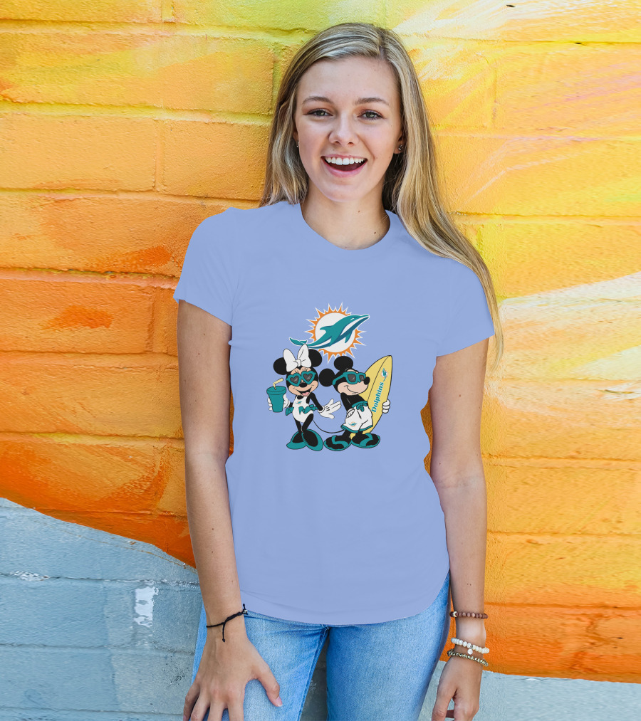 Dolphins Mickey Minnie Vacation Miami Surfing Fun T-Shirt