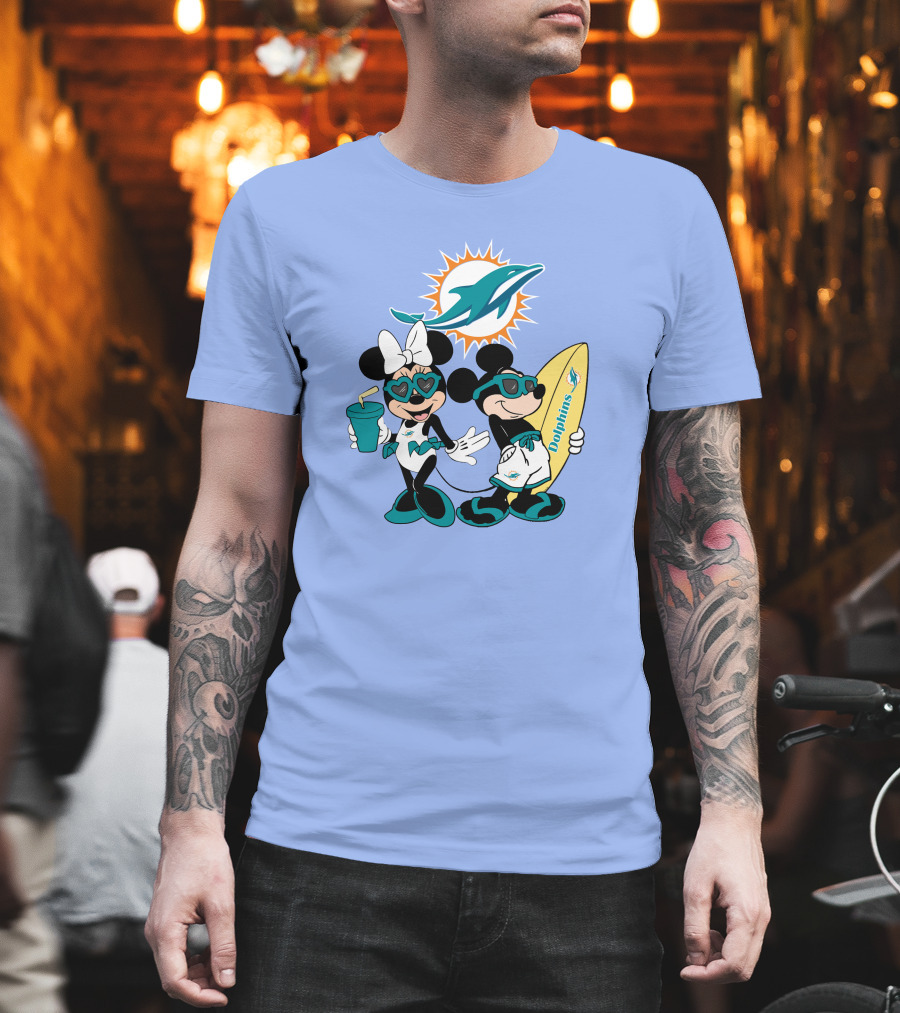 Dolphins Mickey Minnie Vacation Miami Surfing Fun T-Shirt
