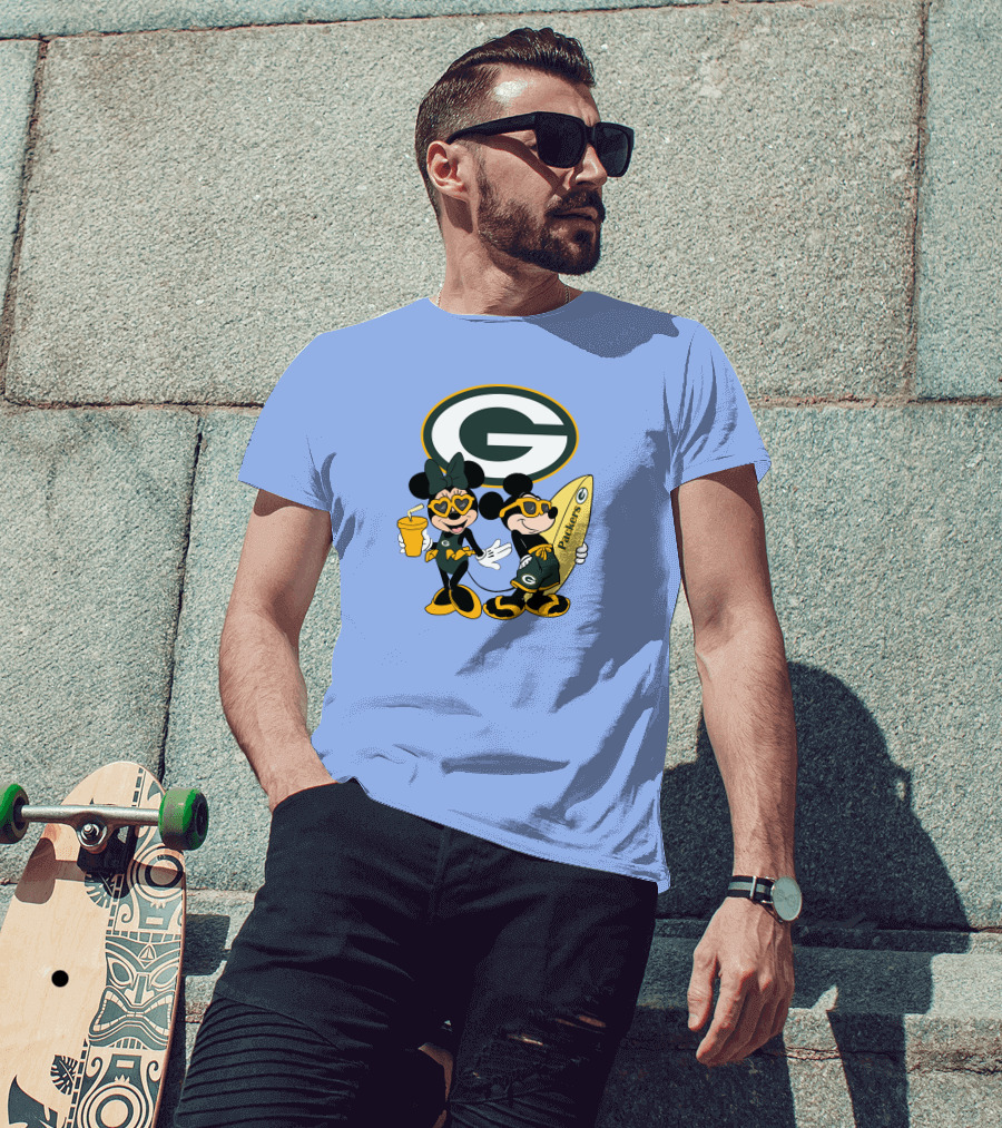Packers Mickey Minnie Surfing Vacation Fun T-Shirt