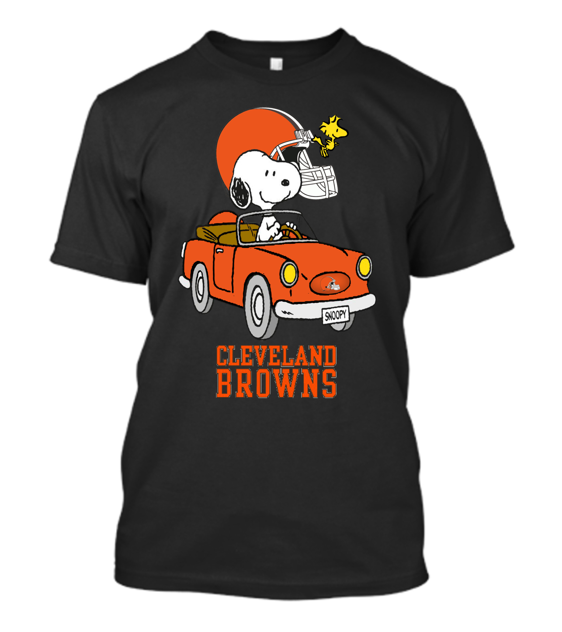 Cleveland Browns Snoopy Driving Football Adventure T-Shirt
