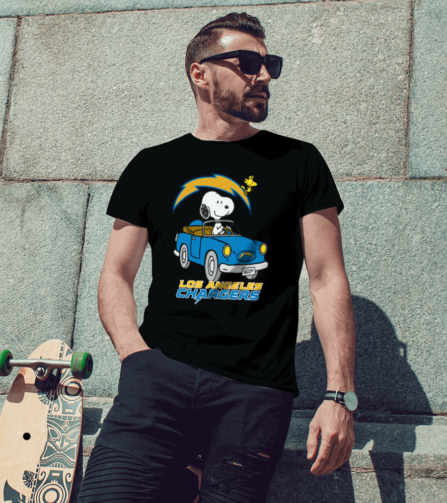 Los Angeles Chargers Snoopy Driving With Woodstock T-Shirt