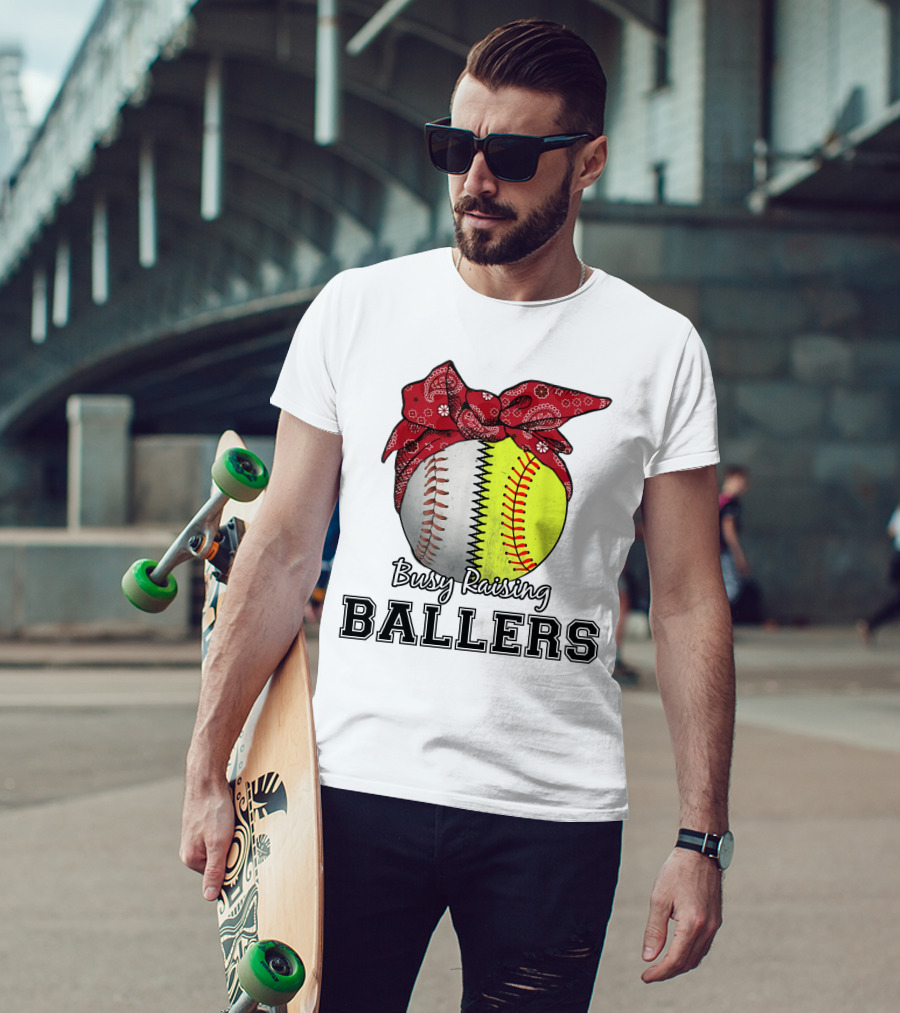 Busy Raising Baseball And Softball Ballers Bandana T-Shirt