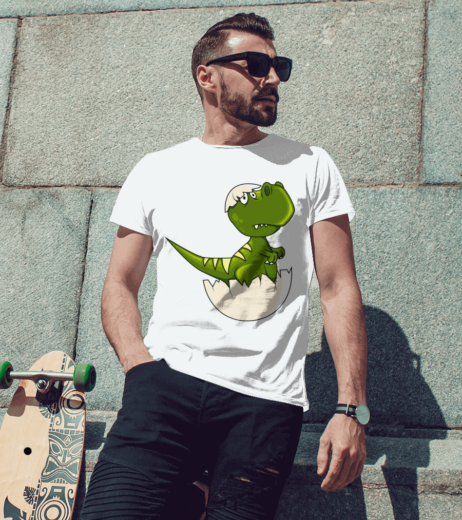 Baby Dragon Hatching From Egg With Playful Expression T-Shirt
