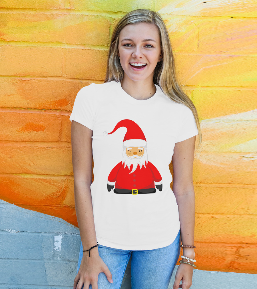 Santa Claus Outfit On Christmas Cartoon T-Shirt