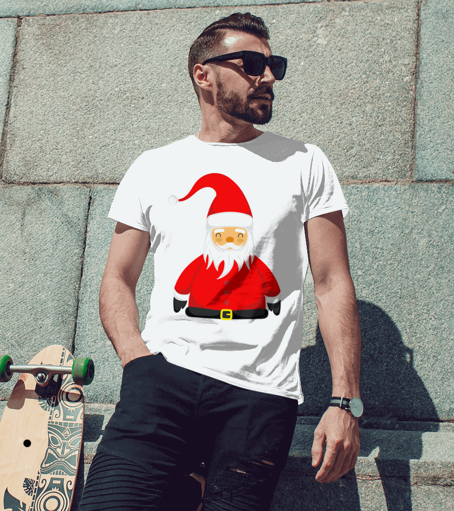 Santa Claus Outfit On Christmas Cartoon T-Shirt