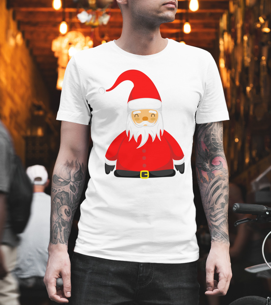 Santa Claus Outfit on Christmas Cartoon T-Shirt