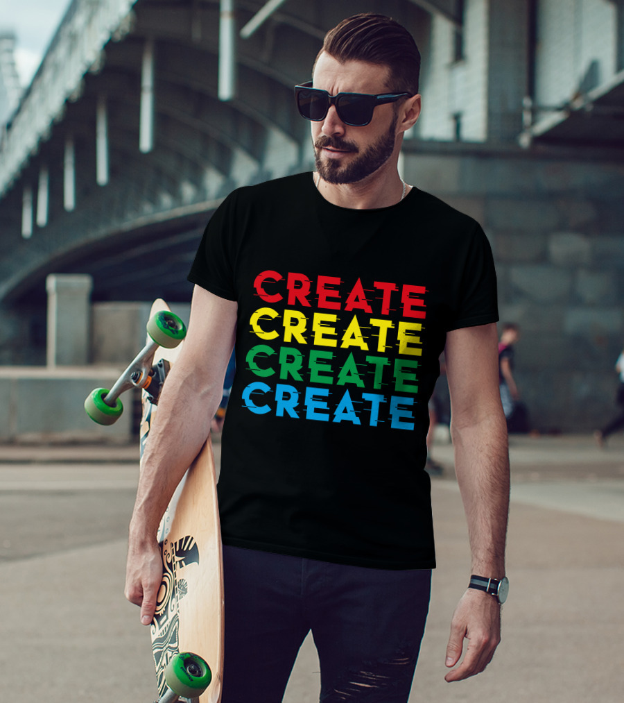 Colorful Stack Create Create Create Create T-Shirt