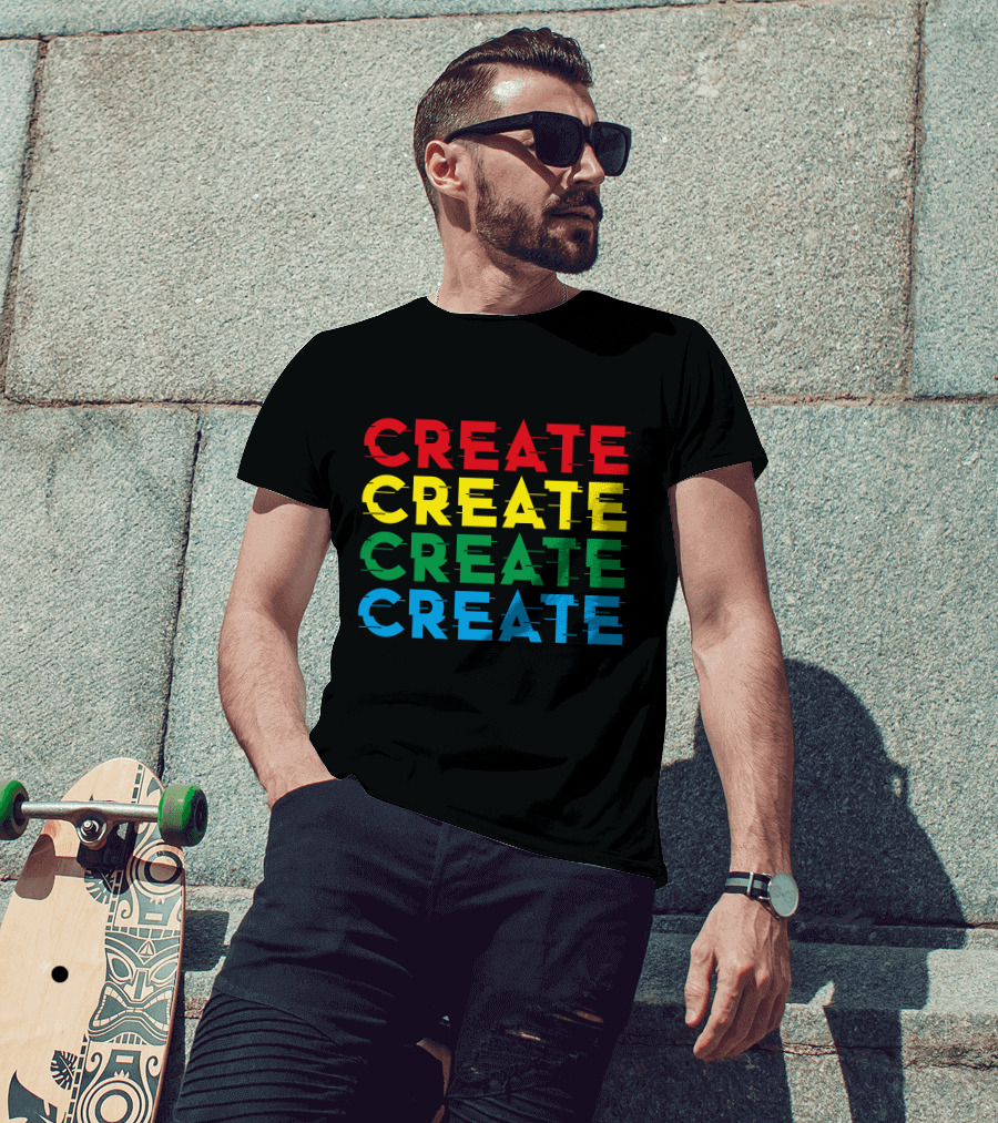Colorful Stack Create Create Create Create T-Shirt