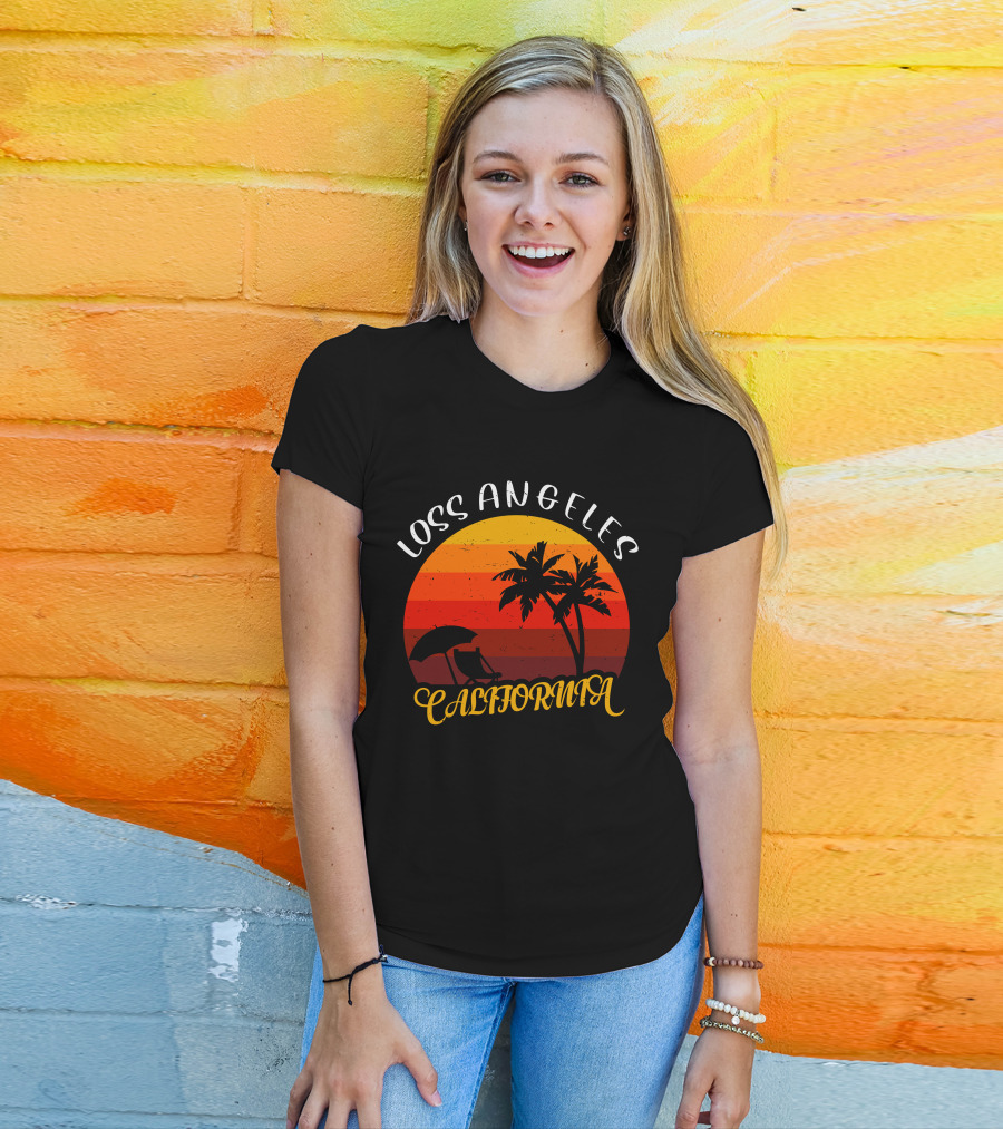 Loss Angeles California Sunset Palm Trees T-Shirt