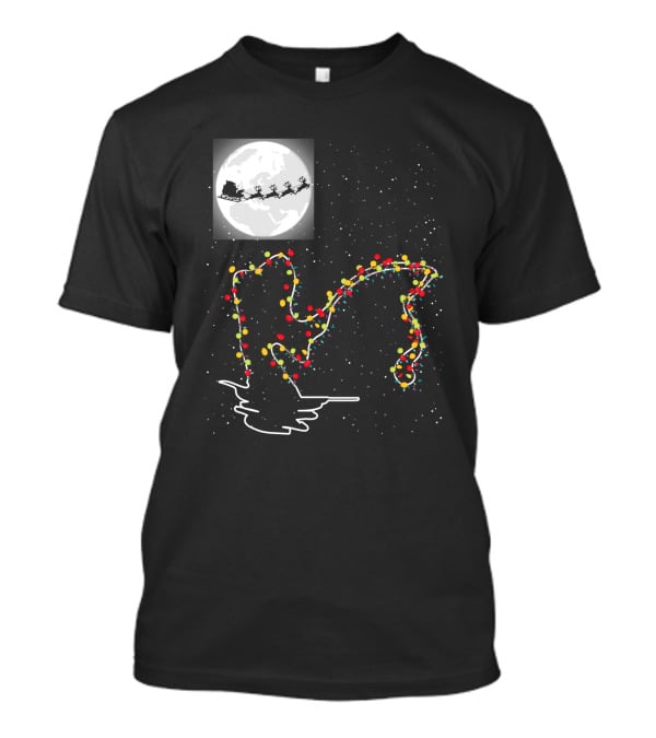 Sweet Christmas Night With Santa And Loch Ness Lights T-Shirt