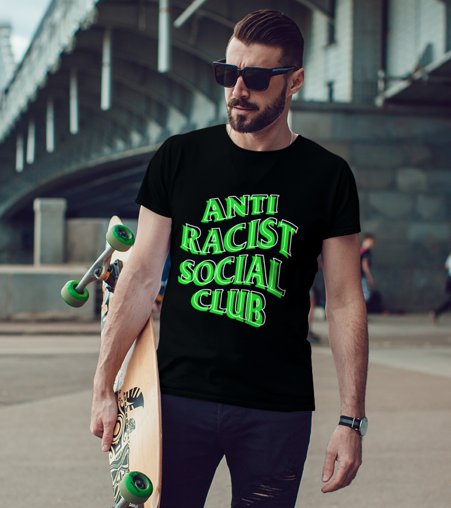 Anti Racist Social Club Green Text T-Shirt