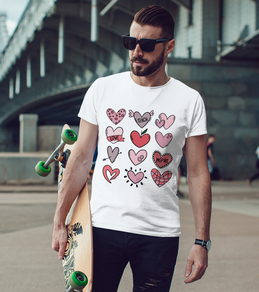 Teach Love Inspire Hearts Valentine T-Shirt