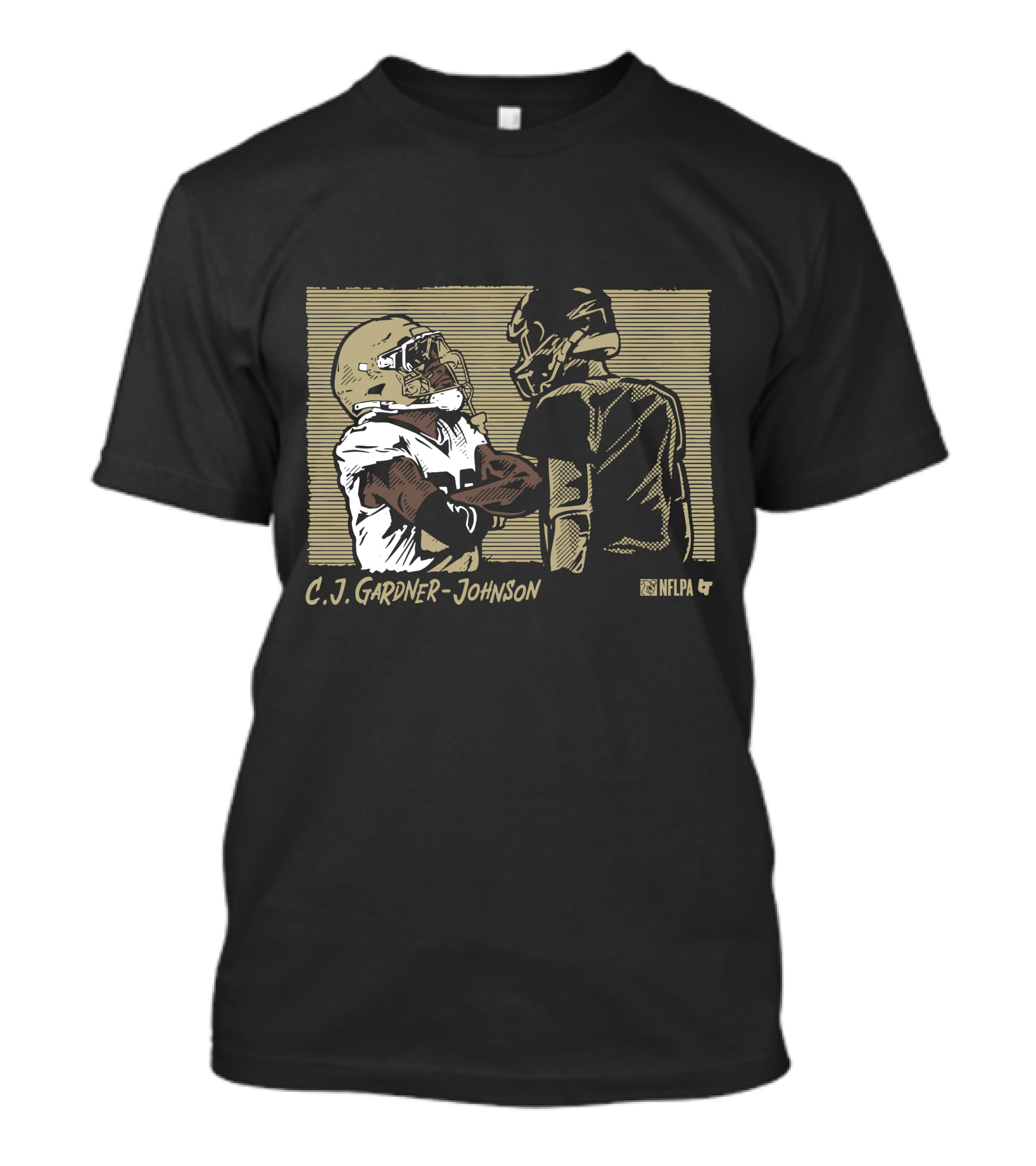 C.J. Gardner-Johnson NFLPA Confrontation With Helmeted Opponent T-Shirt