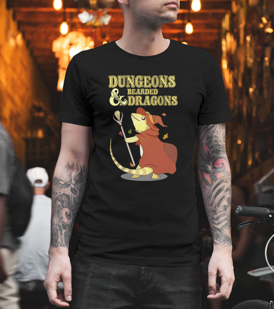 Dungeons Bearded Dragons Wizard With Staff Costume T-Shirt