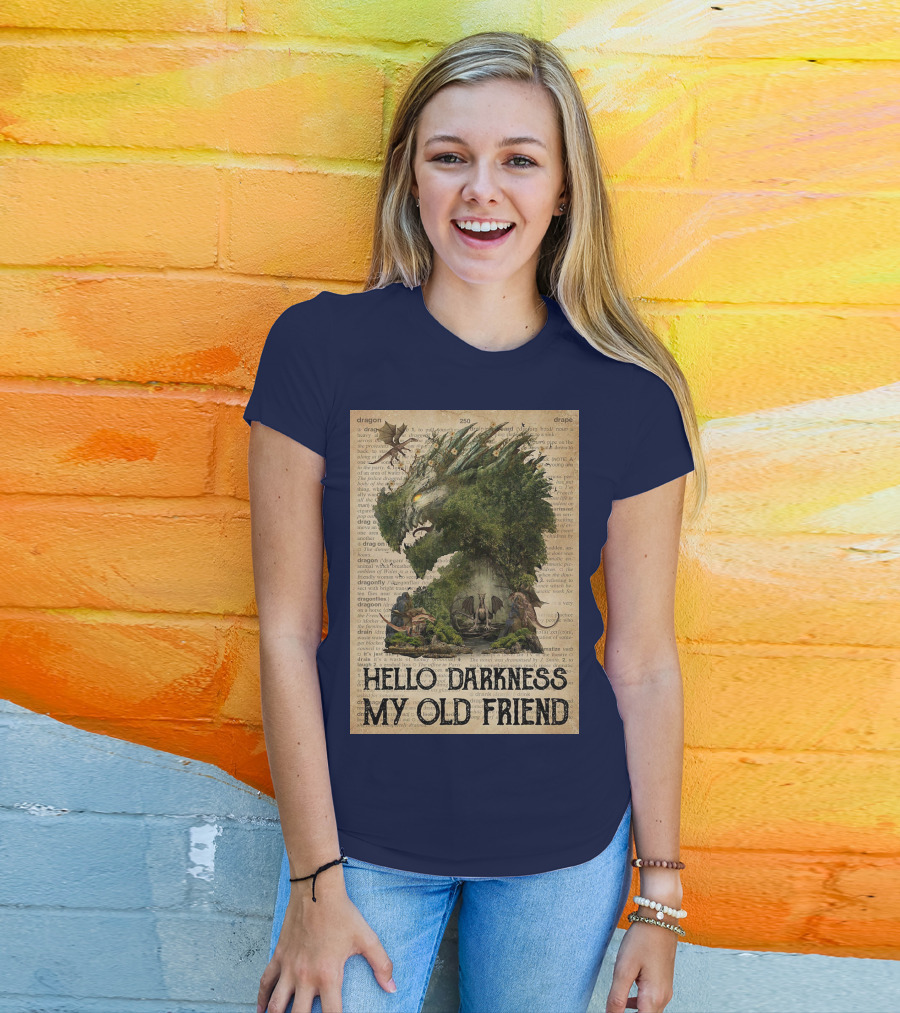 Dragon Hello Darkness My Old Friend Dictionary Page T-Shirt