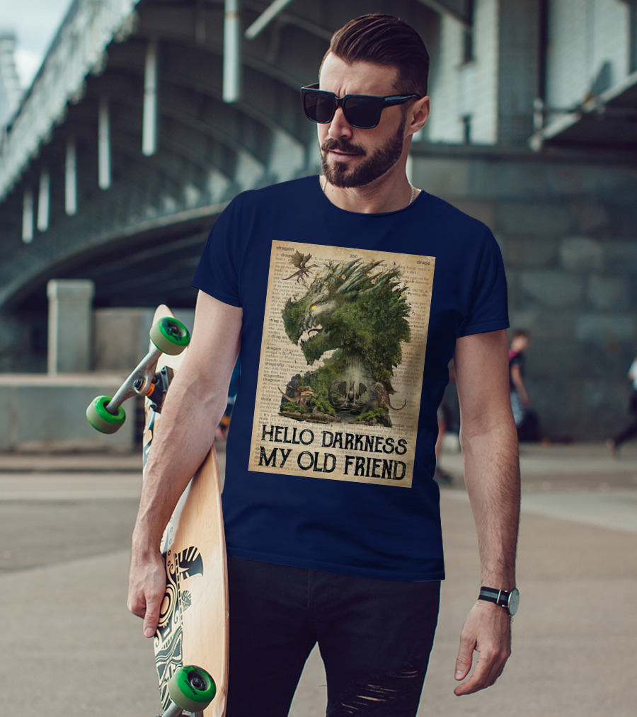 Dragon Hello Darkness My Old Friend Dictionary Page T-Shirt