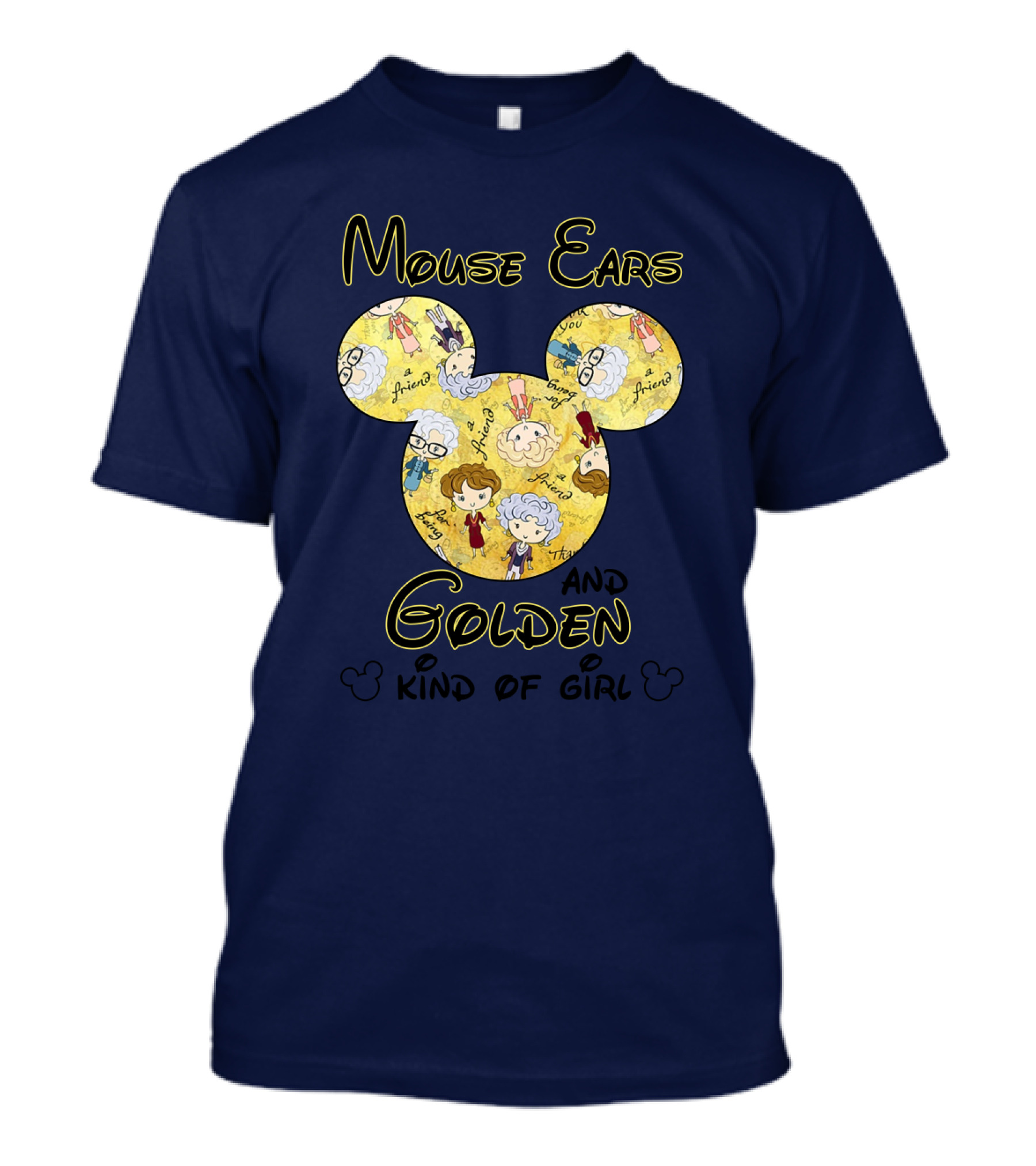 Mouse Ears And Golden Kind Of Girl Friends Mouse Ears T-Shirt
