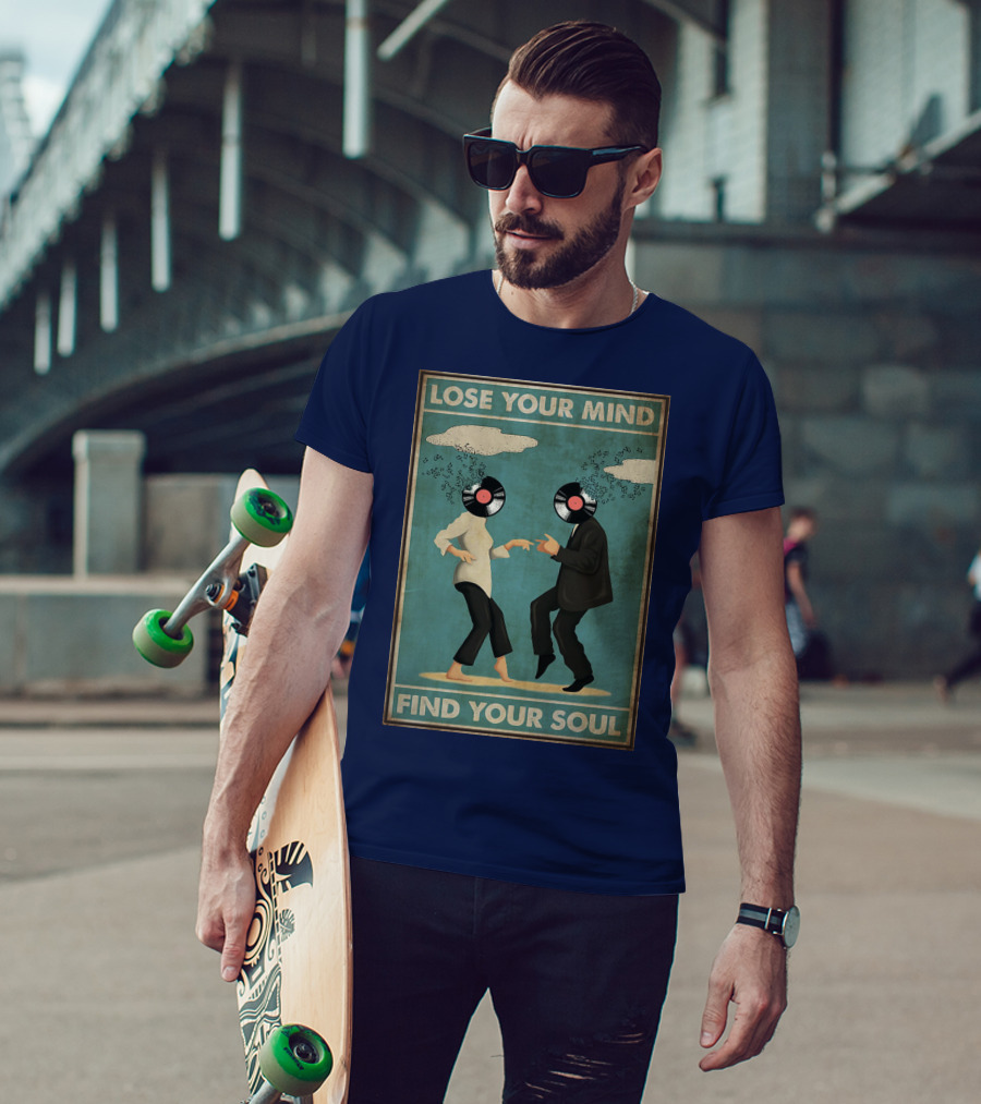Pulp Fiction Lose Your Mind Find Your Soul Dancing Vinyl Heads T-Shirt