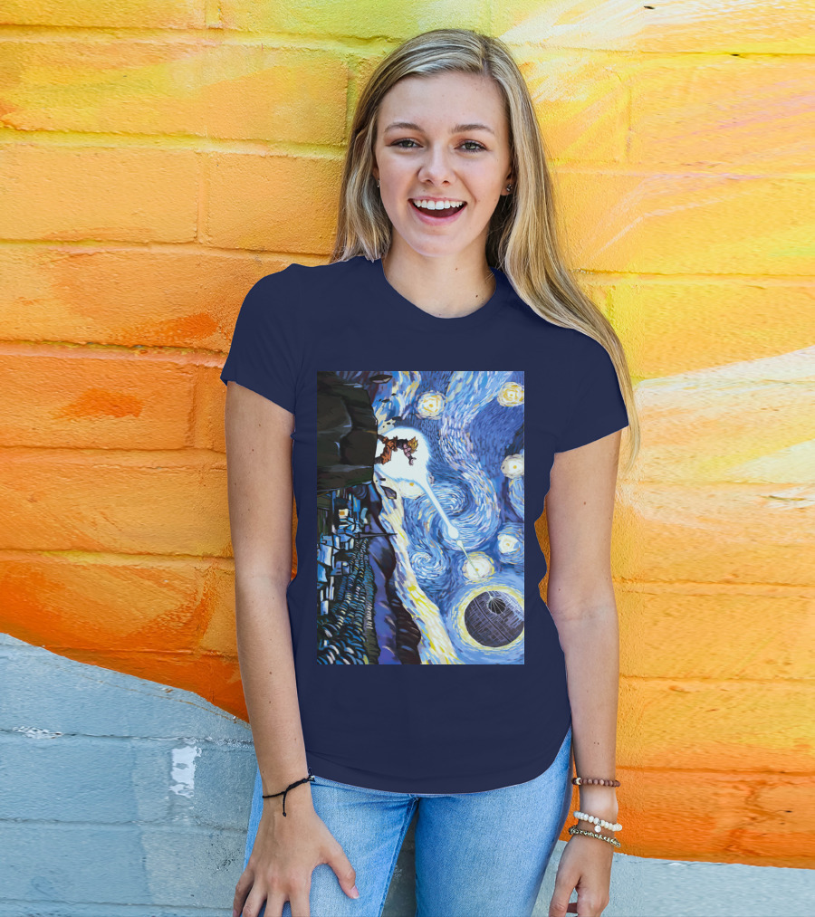Son Goku Kamehameha Meets Death Star In Starry Night Fusion T-Shirt