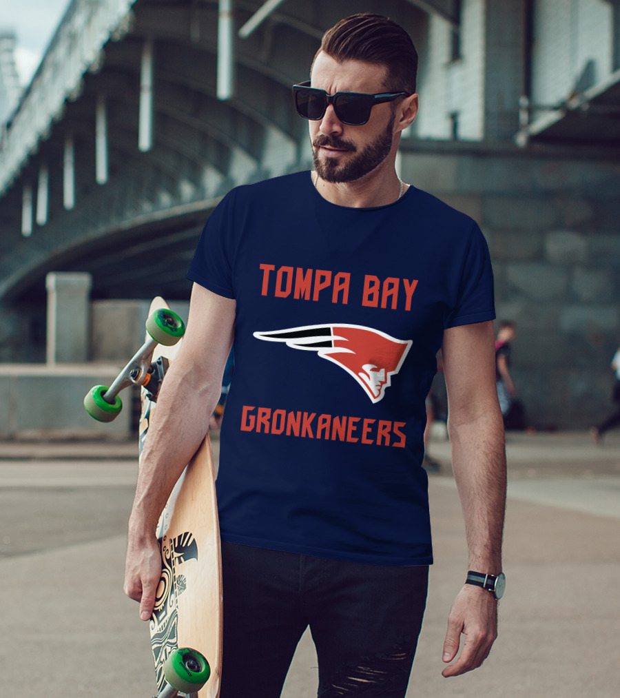 Tompa Bay Gronkaneers New England Patriots Logo Combination T-Shirt