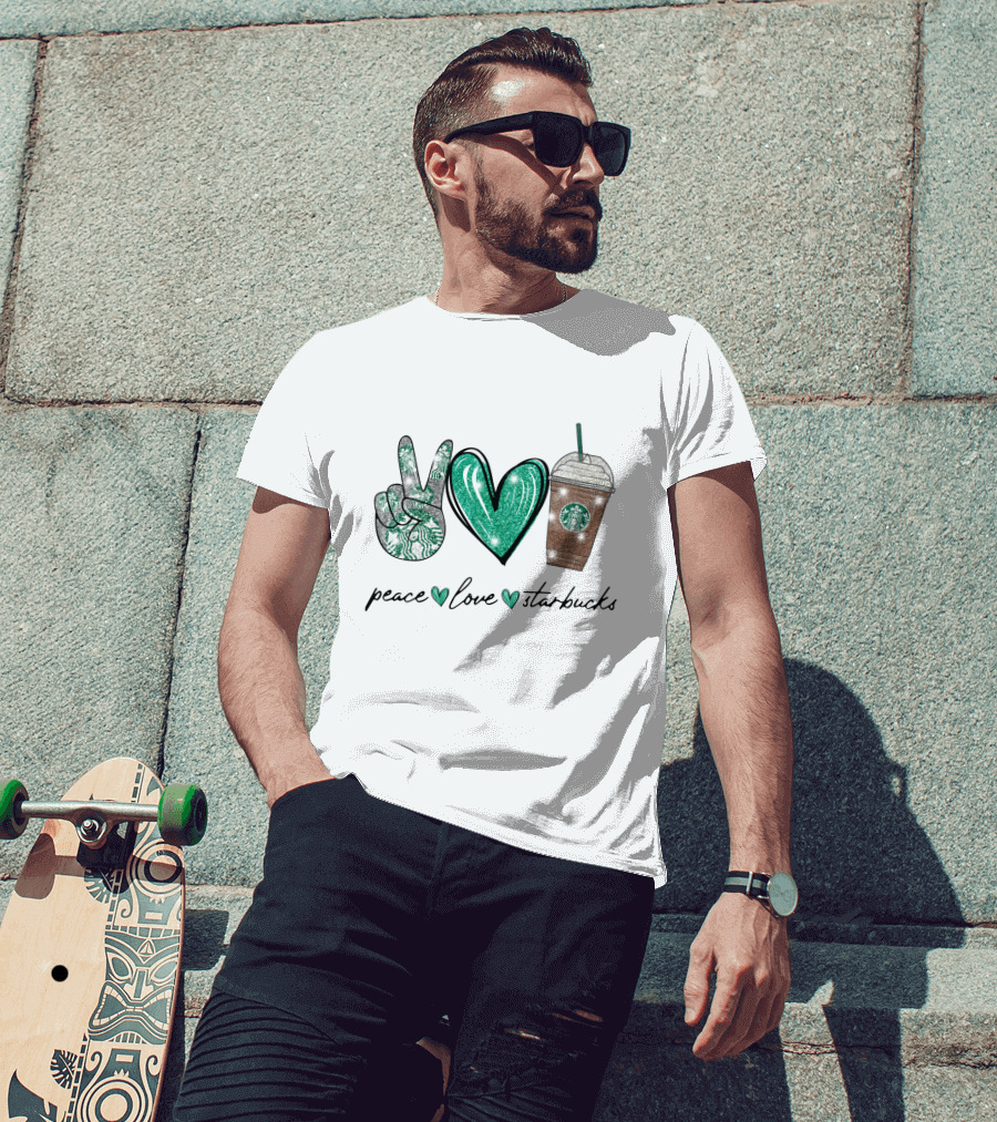 Peace Love Starbucks Coffee Vibes T-Shirt