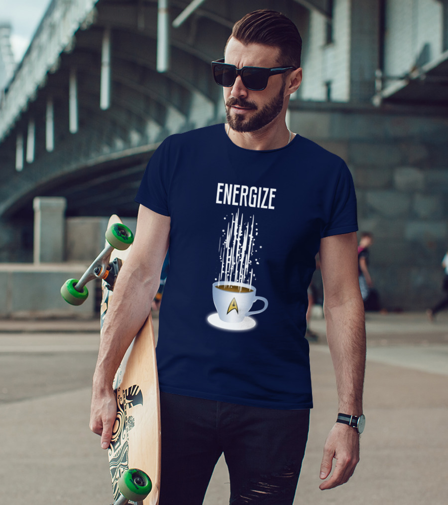 Energize Star Trek Coffee Oversized Plus Size T-Shirt