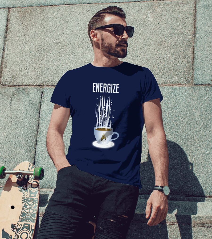 Energize Star Trek Coffee Oversized Plus Size T-Shirt