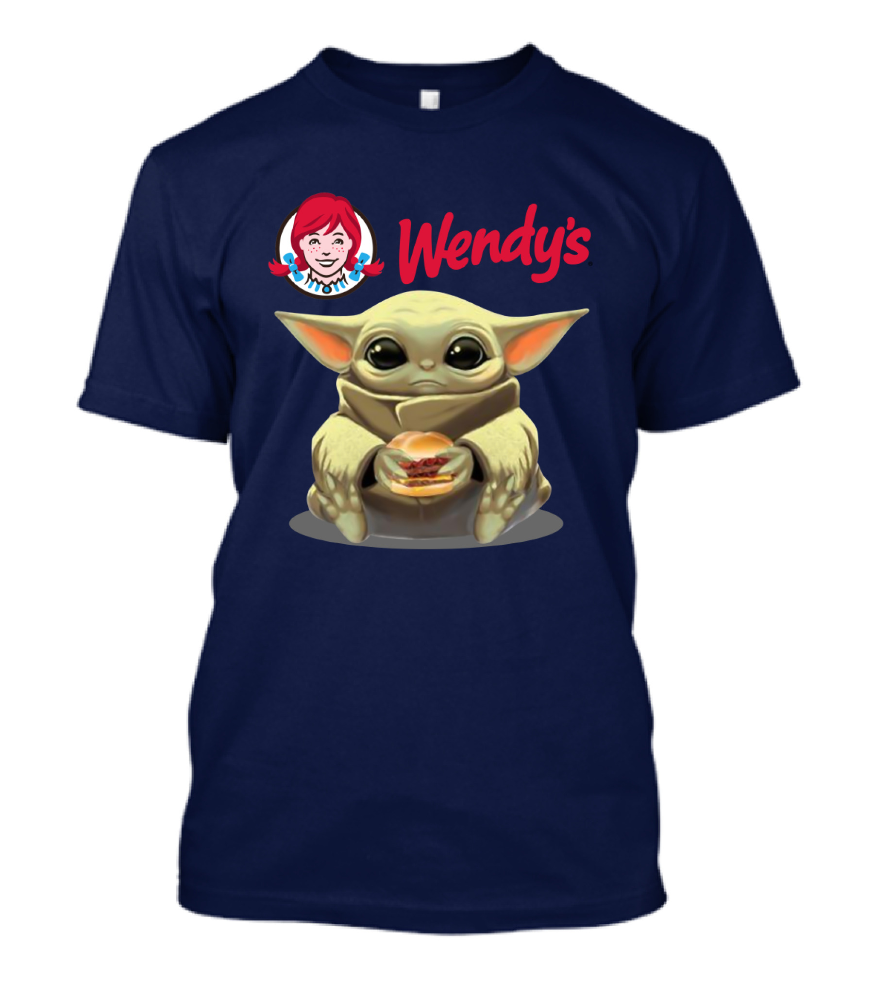 Baby Yoda Hugging Wendy's Hamburger Star Wars T-Shirt