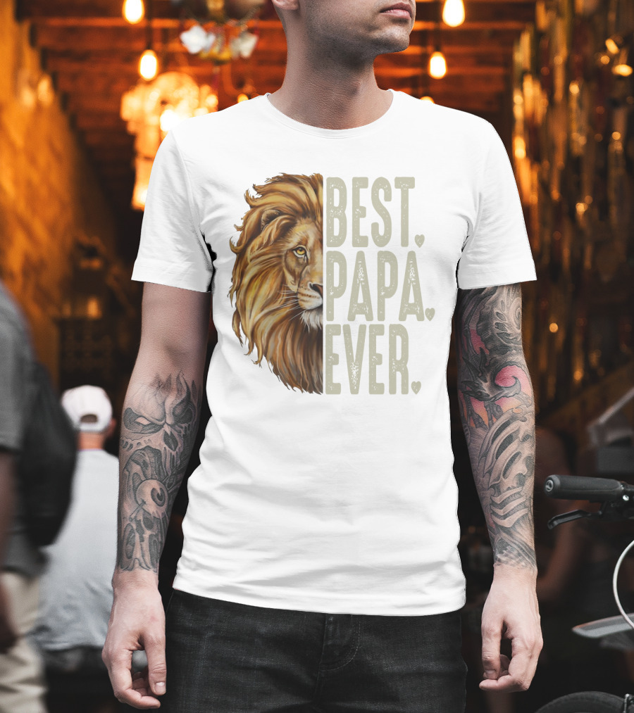 Lion Best Papa Ever Plus Size Oversized T-Shirt