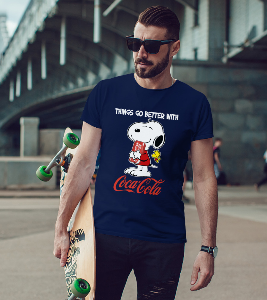 Snoopy Woodstock Things Go Better With Coca Cola T-Shirt