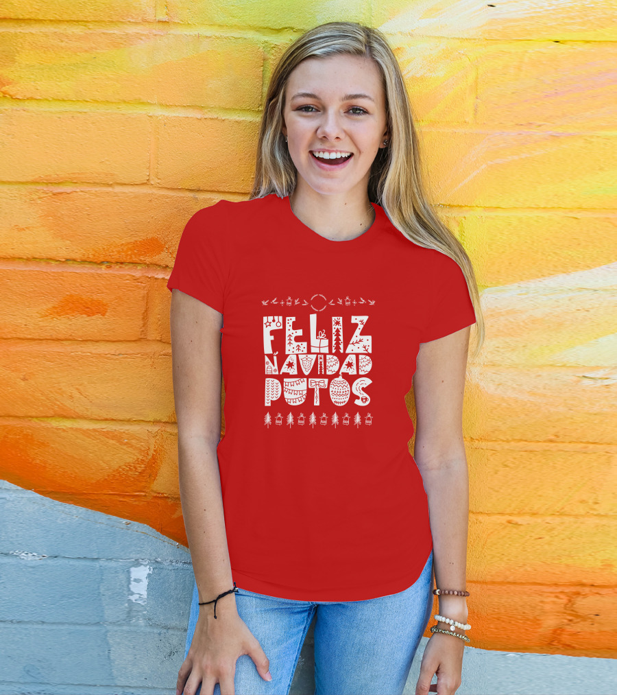 Feliz Navidad Putos Christmas Trees Ornaments T-Shirt