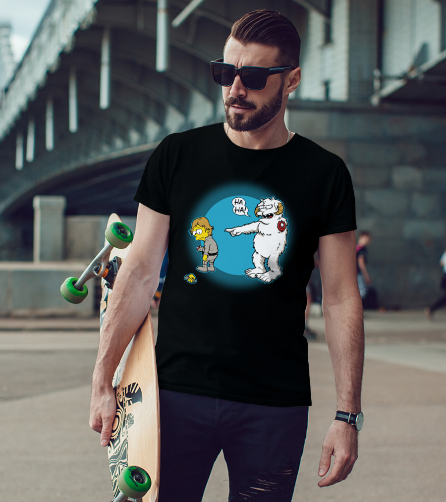 Ha-Hoth Star Wars Bart Simpson Wampa Nelson Muntz T-Shirt