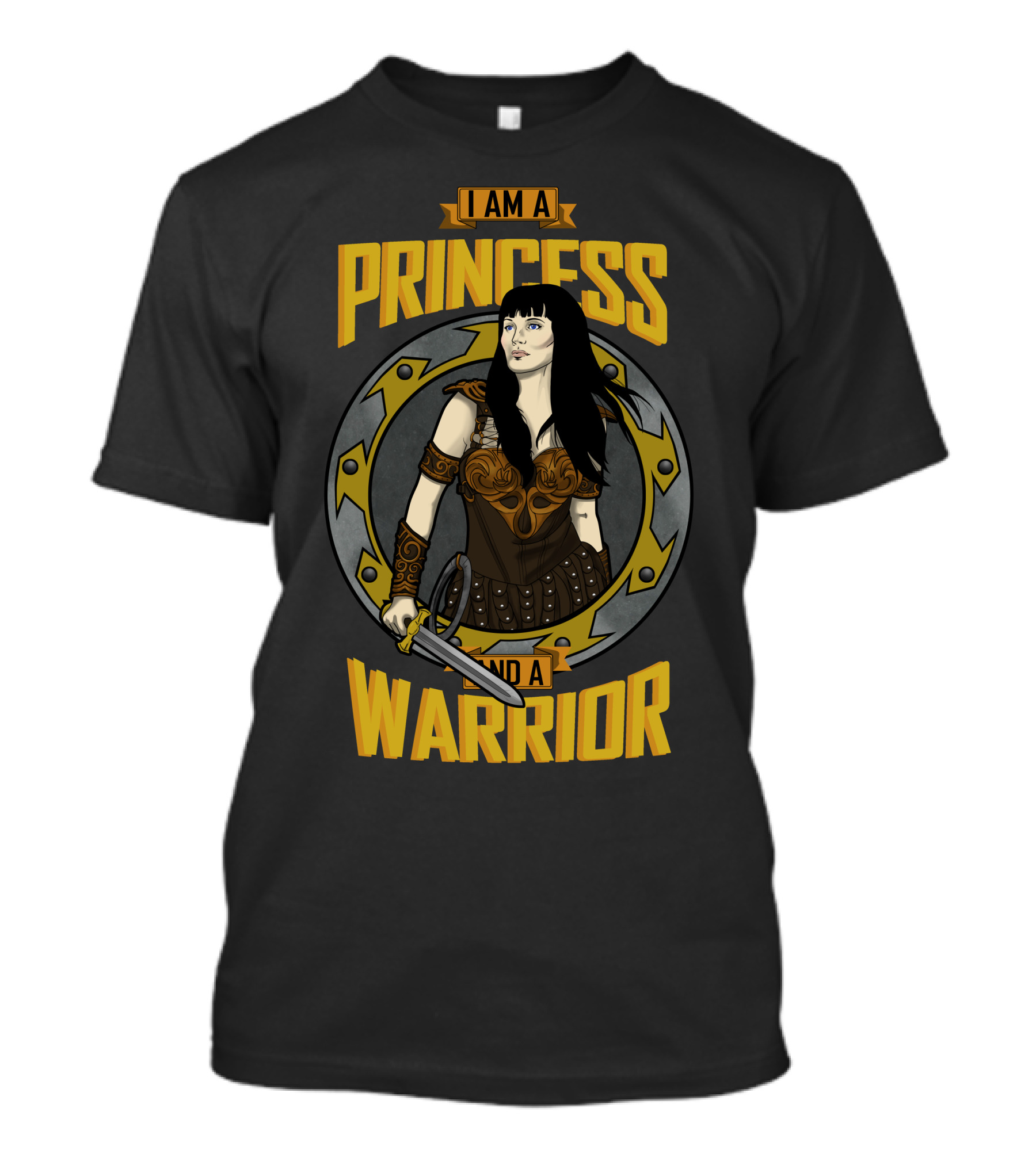 I Am A Princess And A Warrior With Sword In Armor Circle T-Shirt