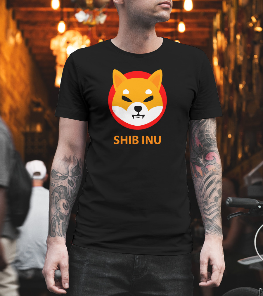 SHIB INU Coin Crypto Logo Red Circle T-Shirt