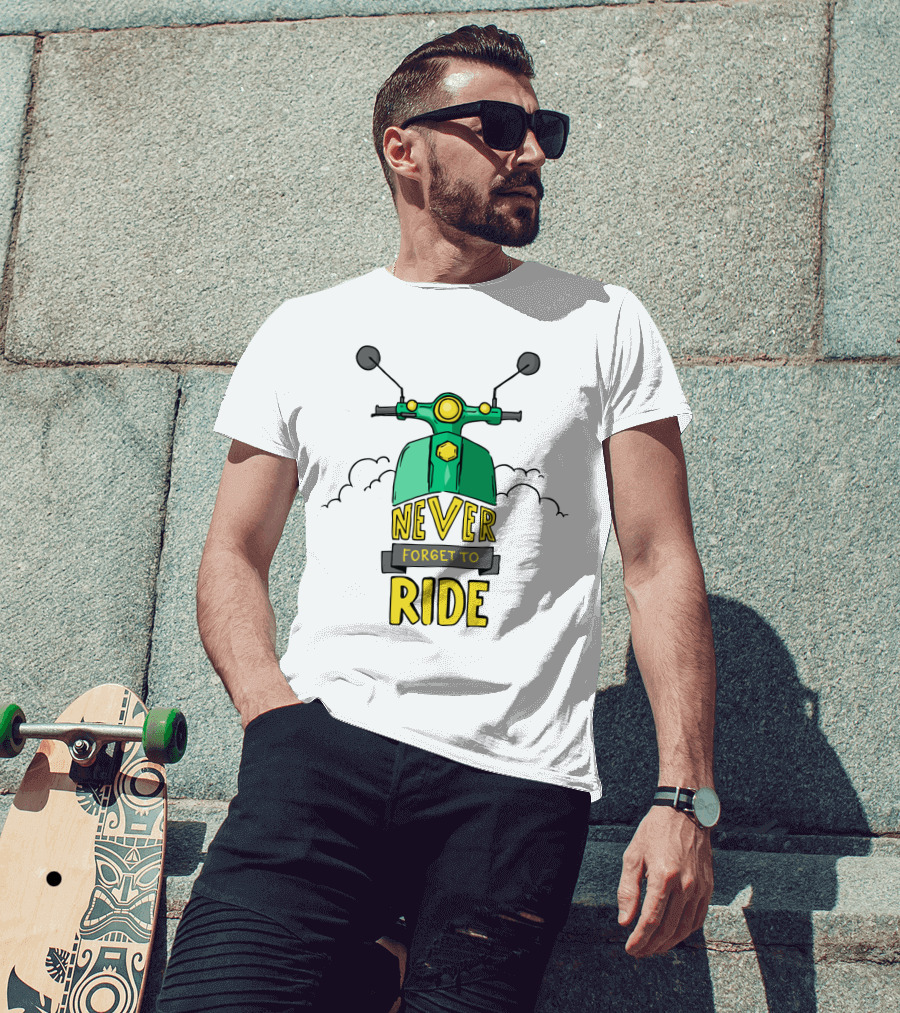 Never Forget To Ride Scooter Adventure Fun T-Shirt