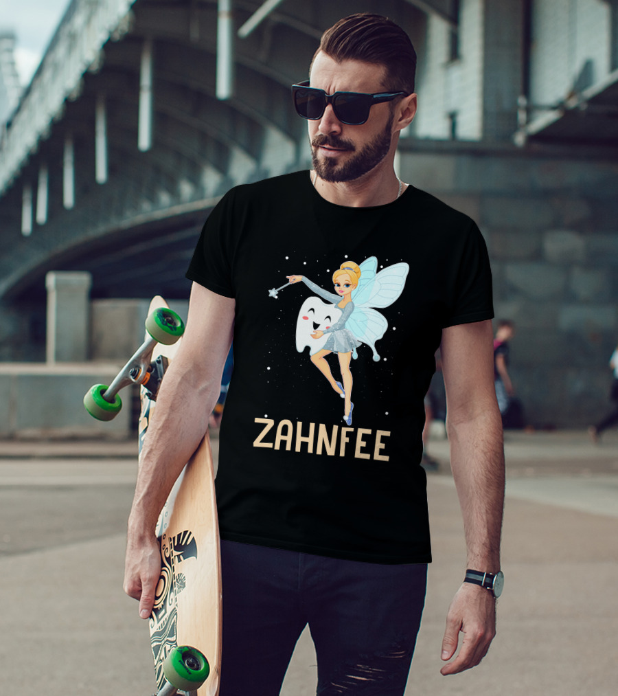 Zahnfee Fairy With Happy Tooth And Wand T-Shirt