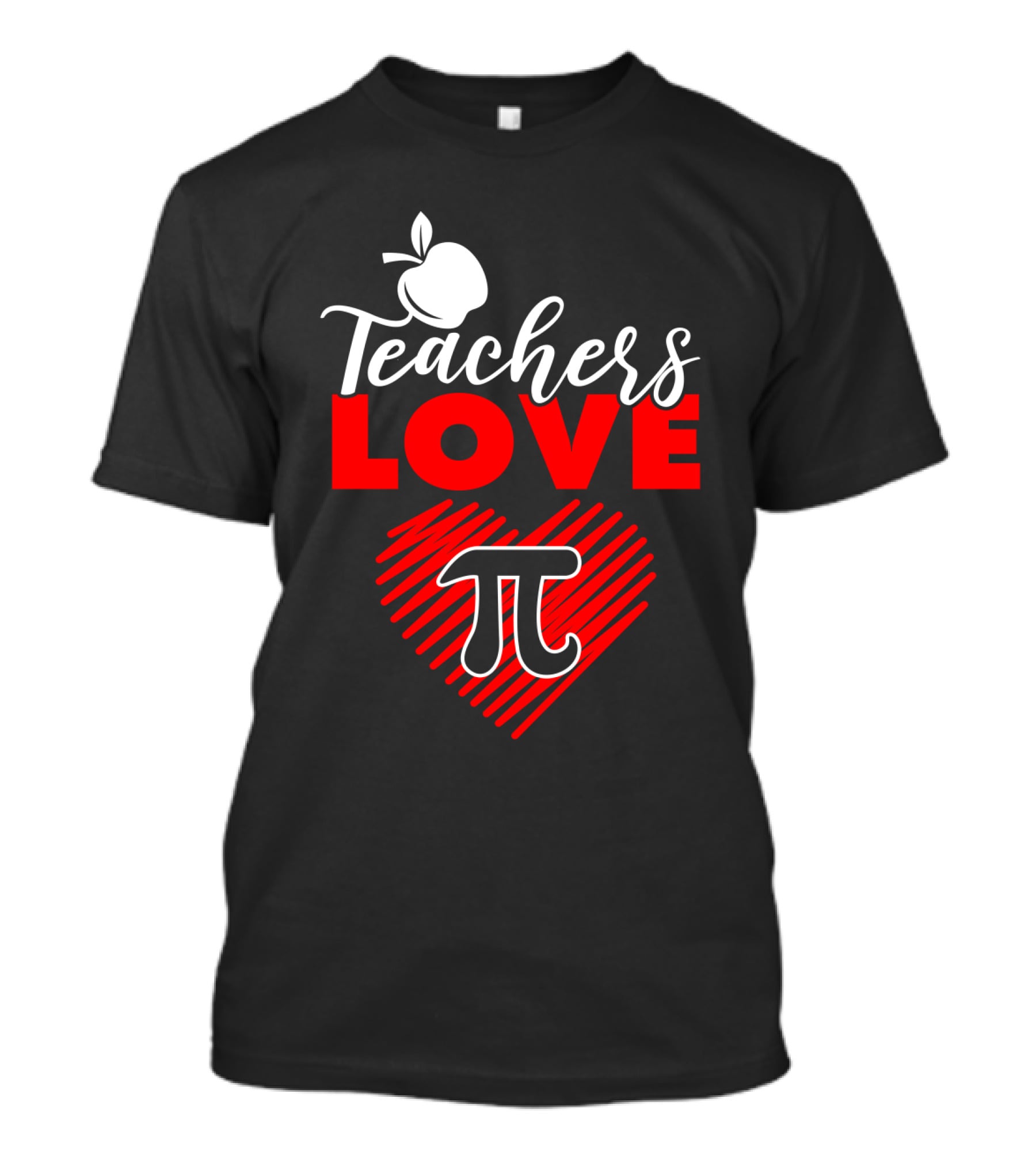 Teachers Love Pi Math Heart Apple T-Shirt