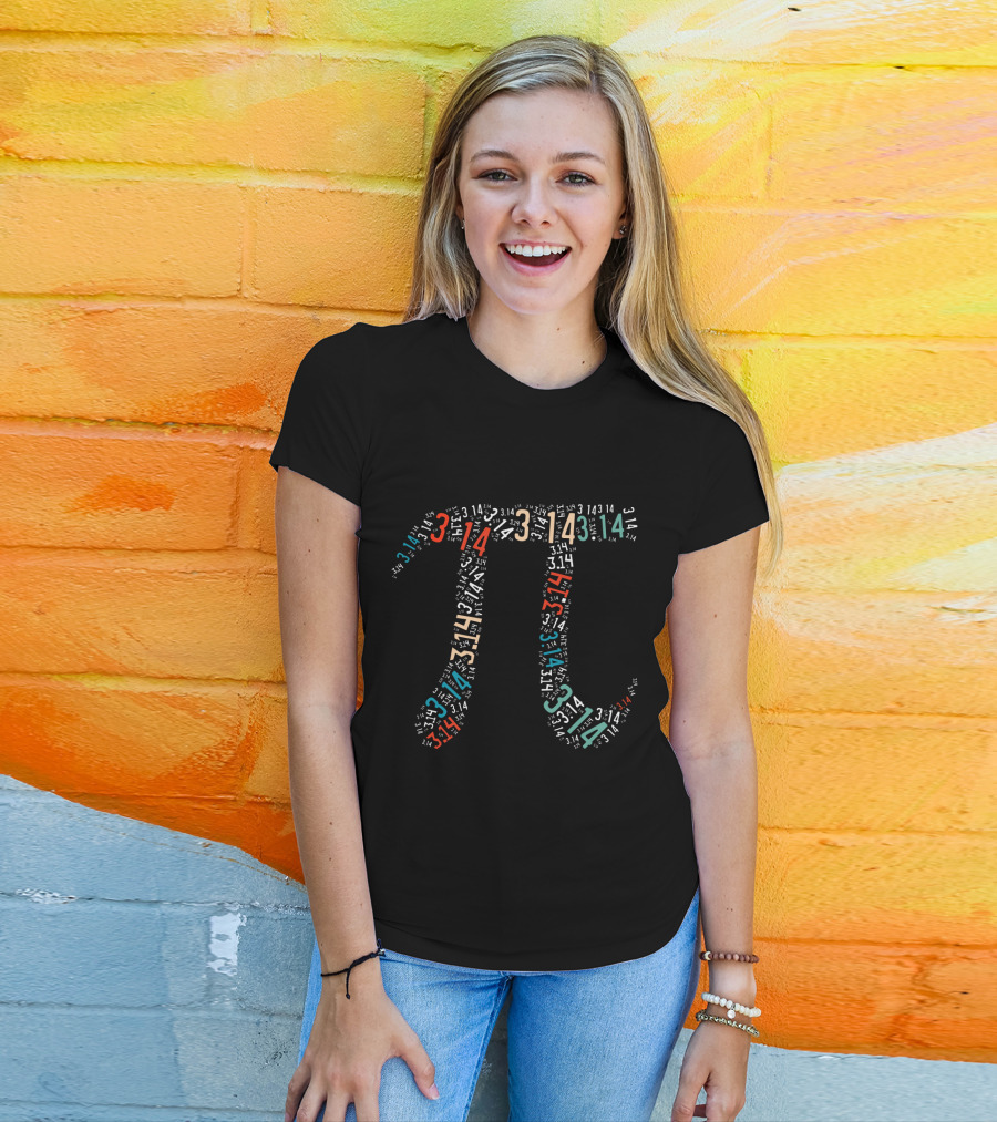 PI 3.14 Number Collage Mathematical T-Shirt