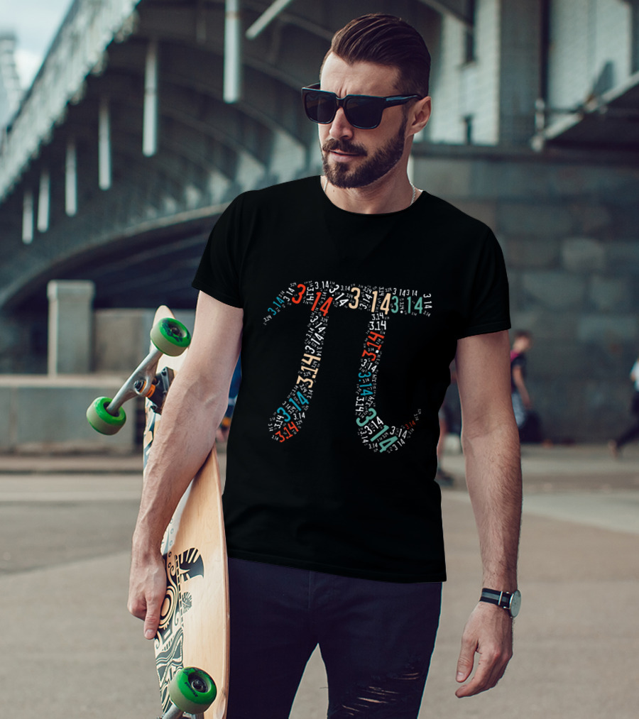 PI 3.14 Number Collage Mathematical T-Shirt