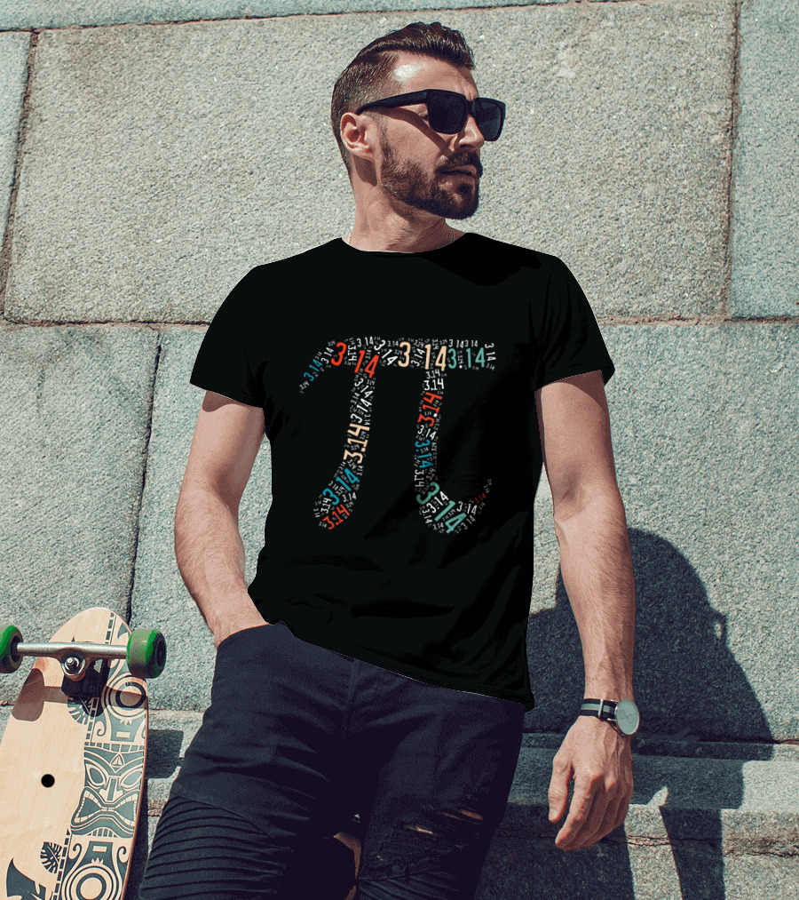 PI 3.14 Number Collage Mathematical T-Shirt