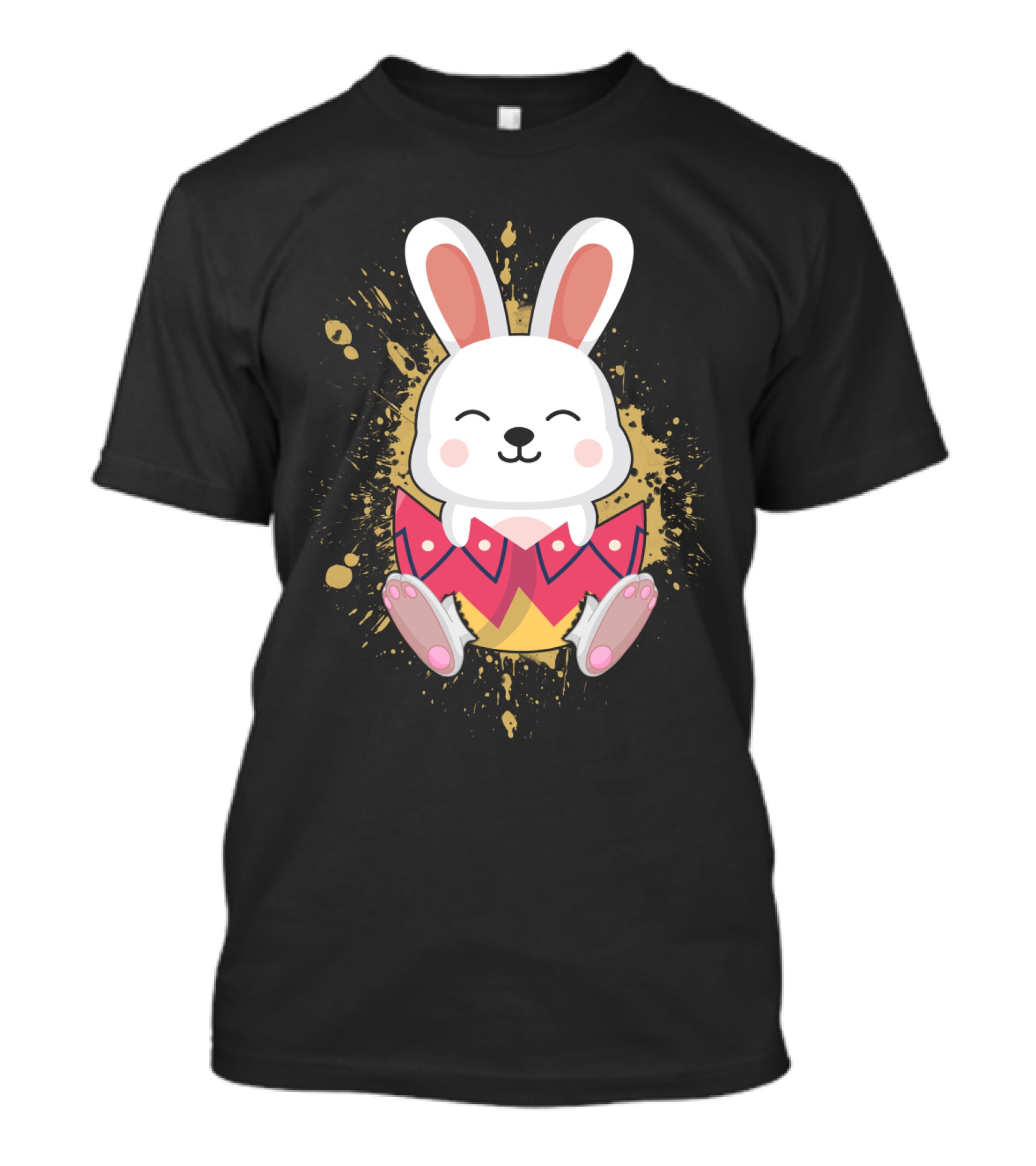 Funny Bunny Easter Rabbit In Colorful Egg Burst T-Shirt