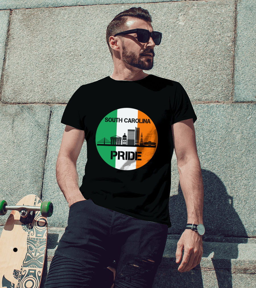 South Carolina Pride Skyline With Irish Flag Elements T-Shirt