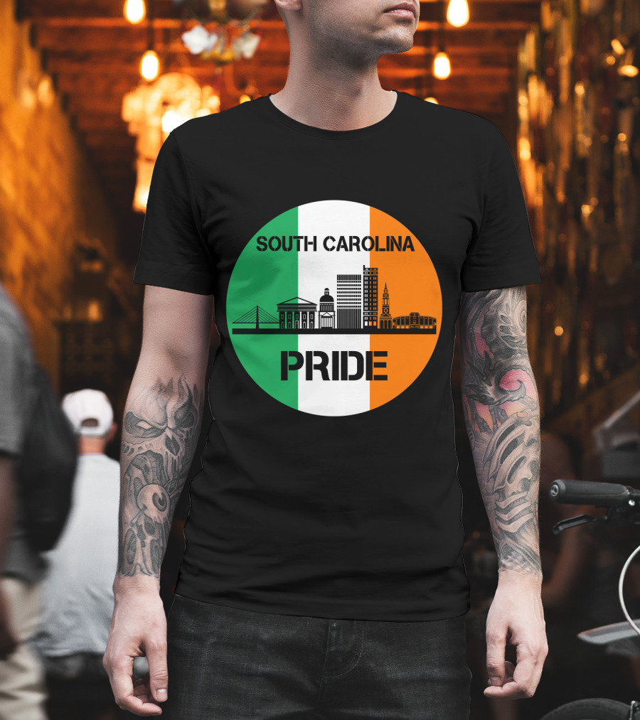 South Carolina Pride Skyline With Irish Flag Elements T-Shirt