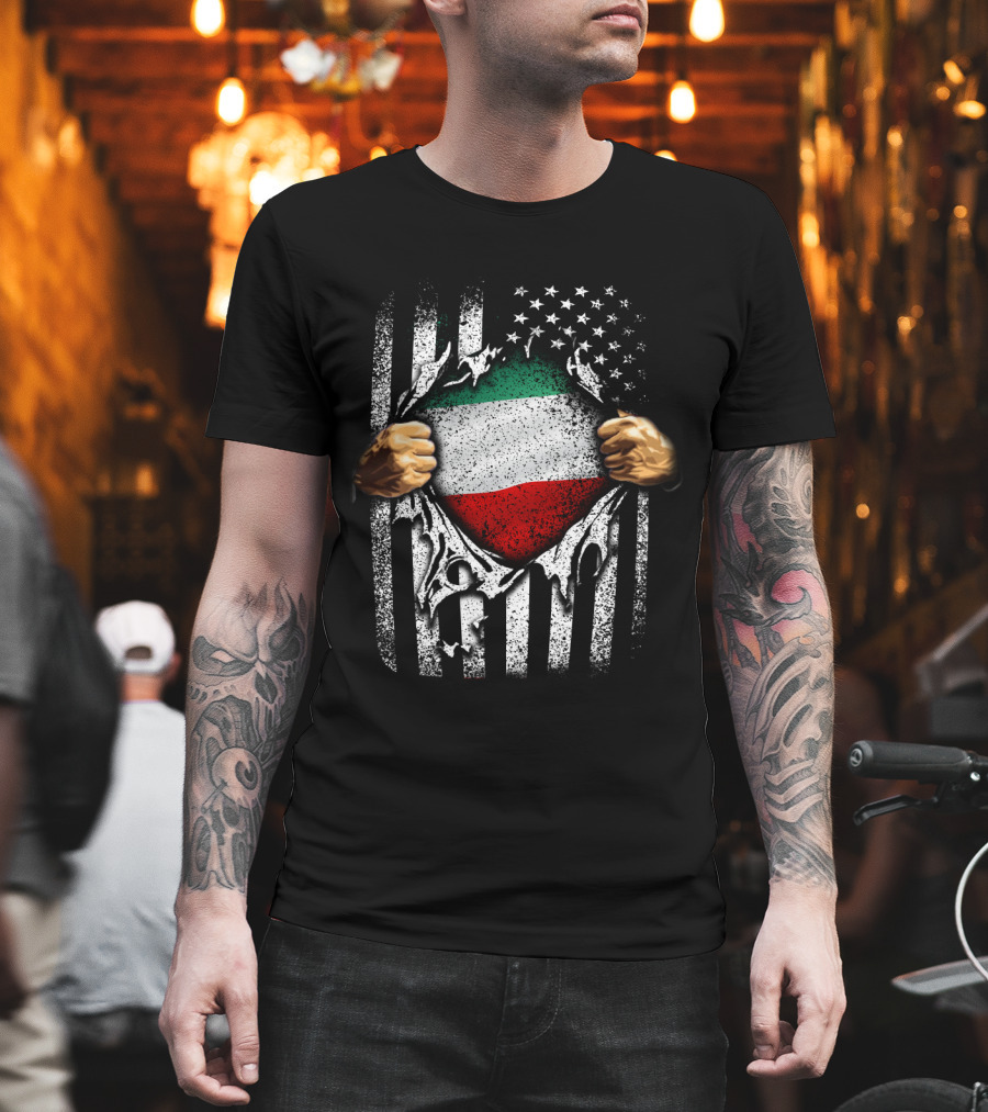 Super Hungary Hearts American Flag Hungarian Patriot T-Shirt