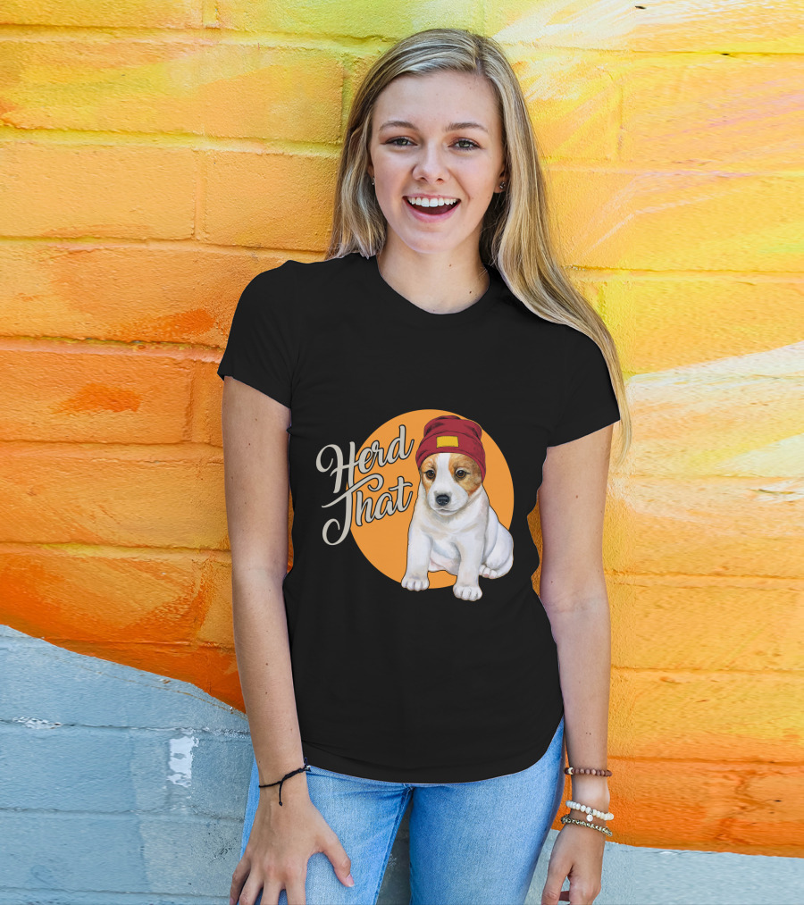 Herd That Jack Russell Dog In Cute Beanie For Animal Lovers T-Shirt
