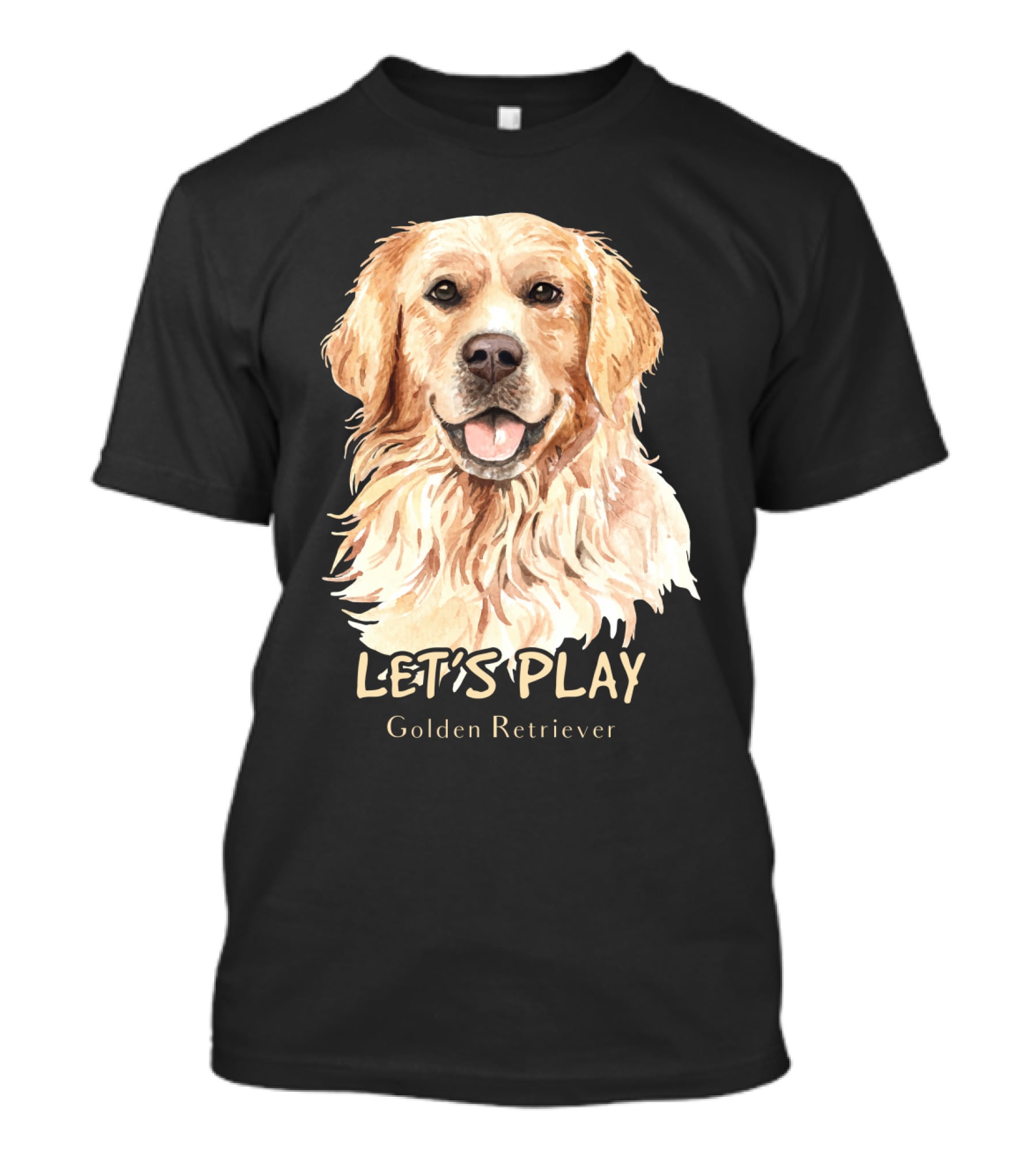 LET'S PLAY Golden Retriever Dog Watercolor T-Shirt