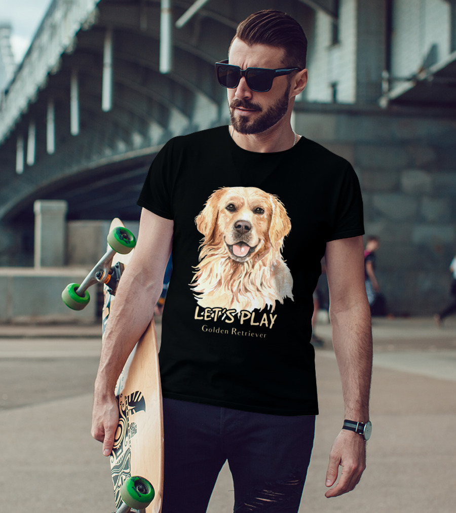 LET'S PLAY Golden Retriever Dog Watercolor T-Shirt