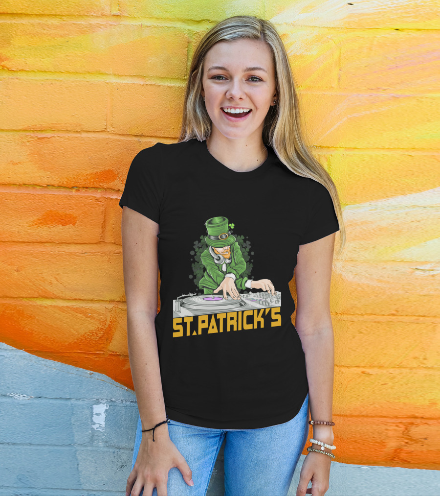 St. Patrick's Day Leprechaun DJ Music Party T-Shirt