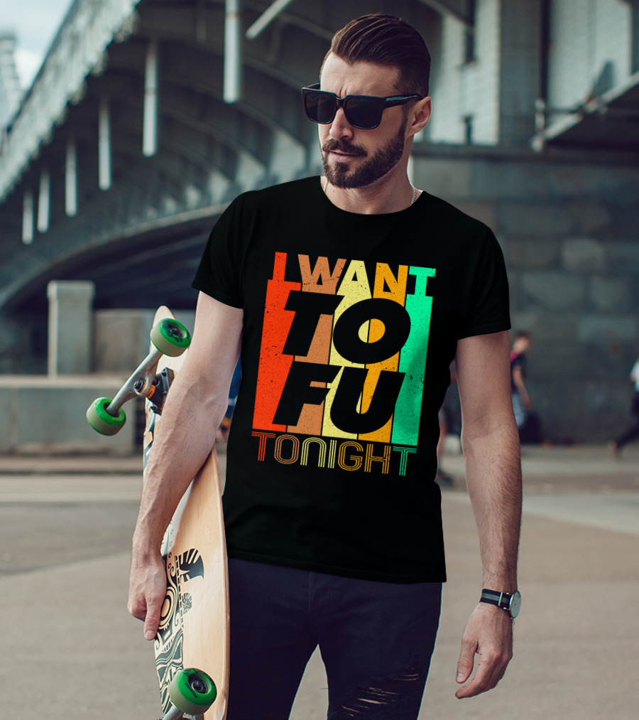 I Want Tofu Tonight Retro Text Blocks T-Shirt
