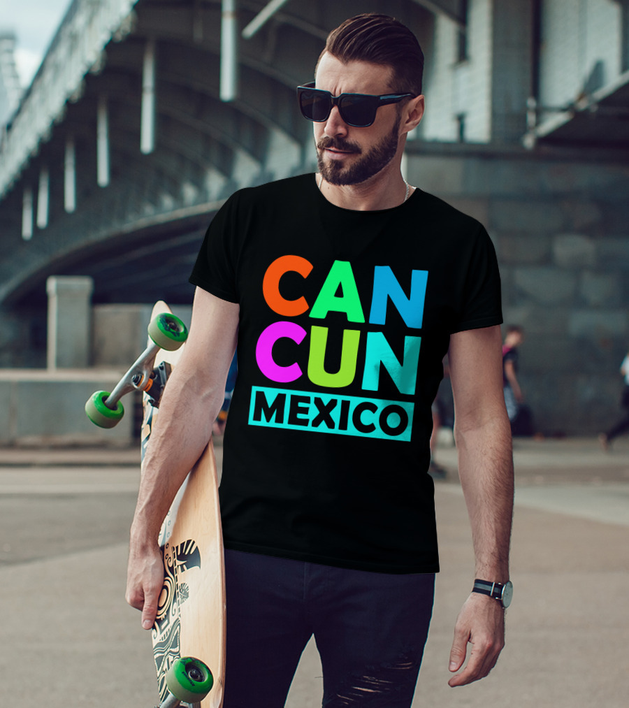 Cancun Mexico Vibrant Block Lettering T-Shirt